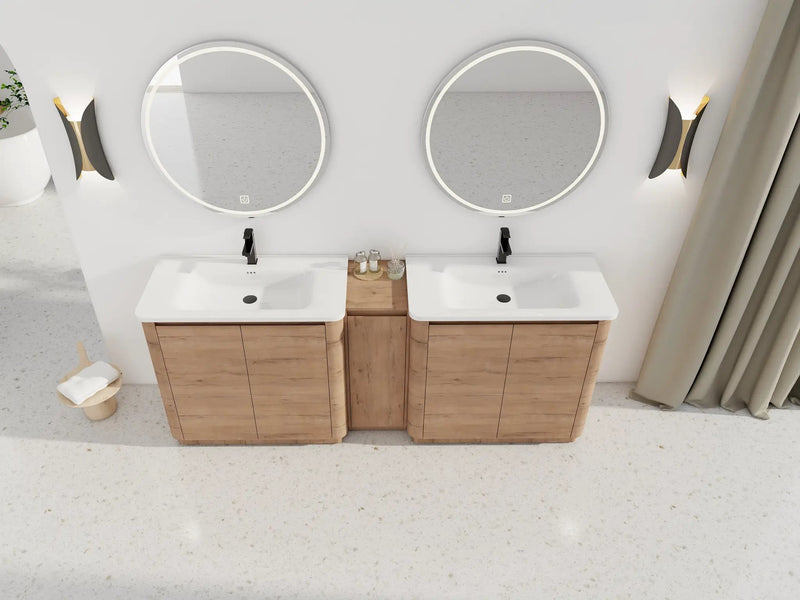 84'' Freestanding Bathroom Vanity with Ceramic Sink by HouseOfZazla