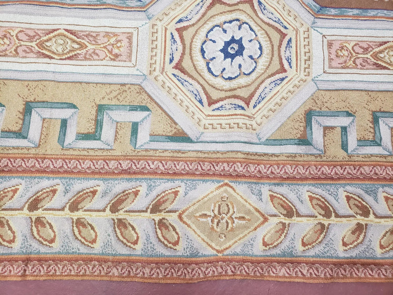 New Chinese Needlepoint Rug 8x14 - 9x14, French European Panel Design, Elegant Dining Room Rug, Flatweave Hand Woven Carpet, Handmade, Wool by Jewel Rugs