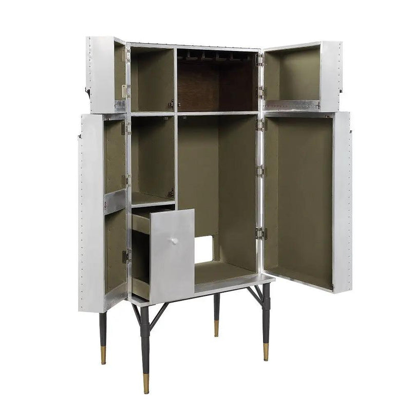 Yoela - Wine Cabinet - Leather & Aluminum by Unique Piece Furniture
