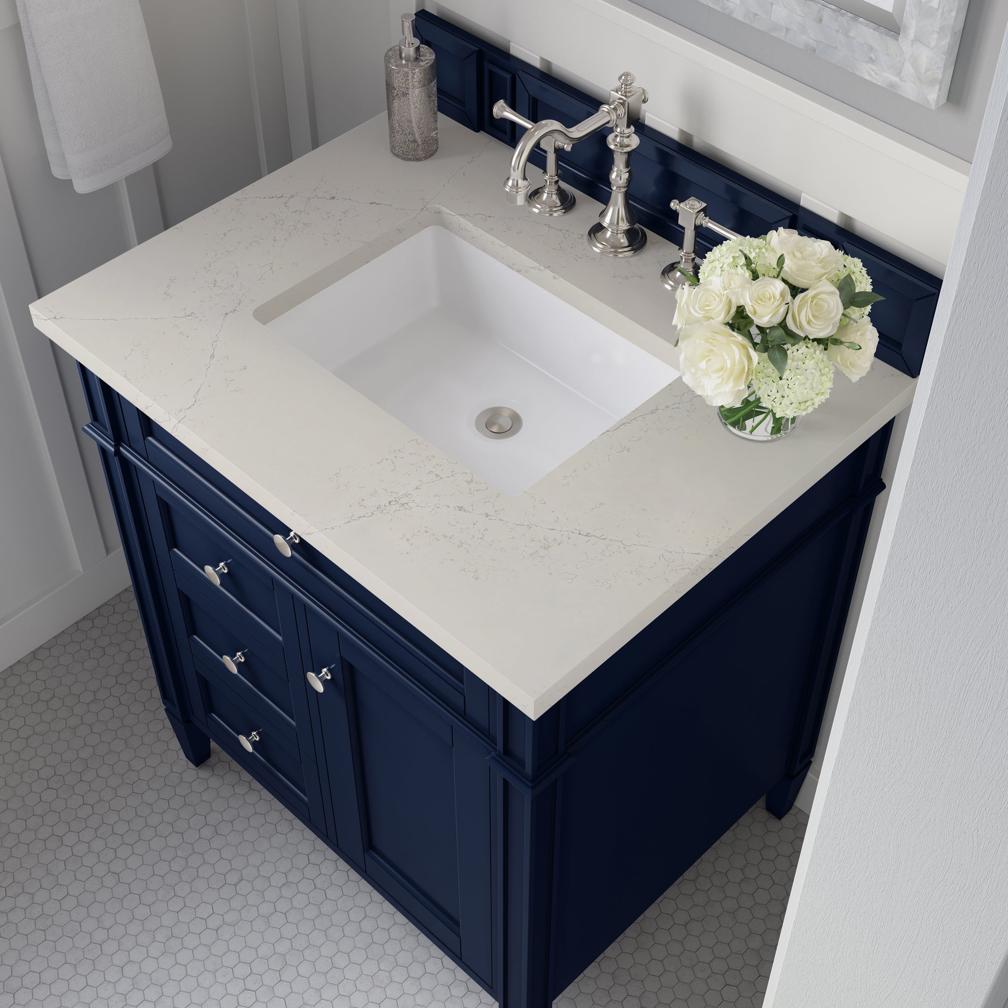 James Martin Brittany 30" Single Bathroom Vanity, Victory Blue, view 35