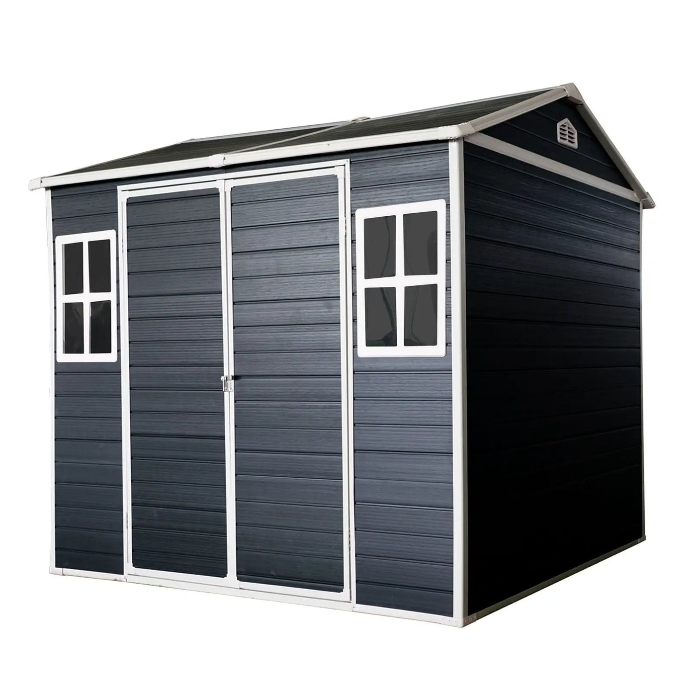 Resin Outdoor Storage Shed Waterproof Shed With Floor & Two Windows & Lockable Door, Tool Shed For Garden, Patio, Backyard by HouseOfZazla