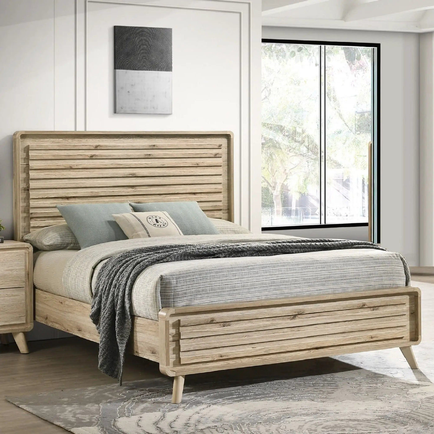 Panel Bed With Slatted Headboard And Footboard by HouseOfZazla