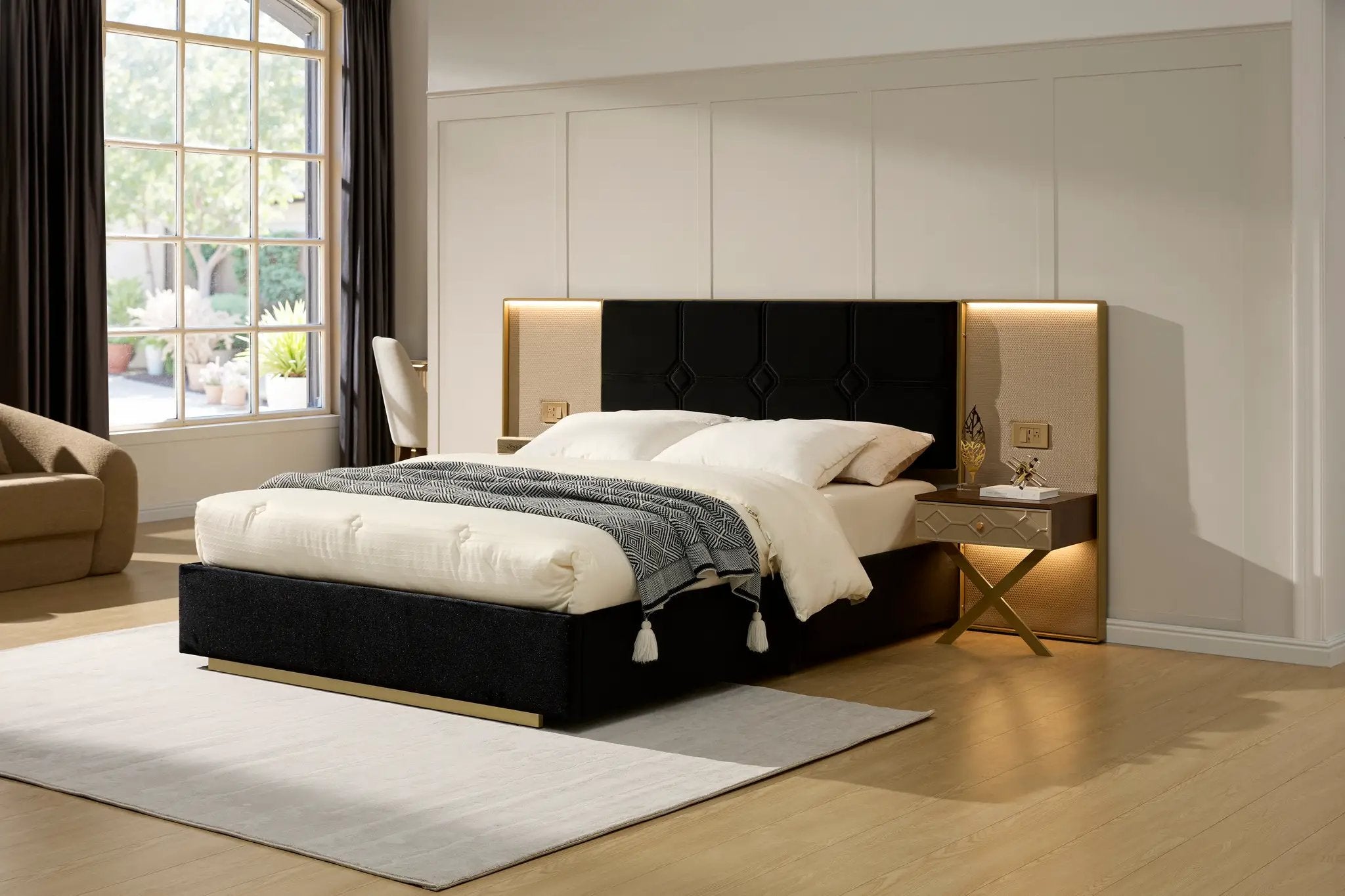 Luxurious Queen Platform Bed Frame by HouseOfZazla