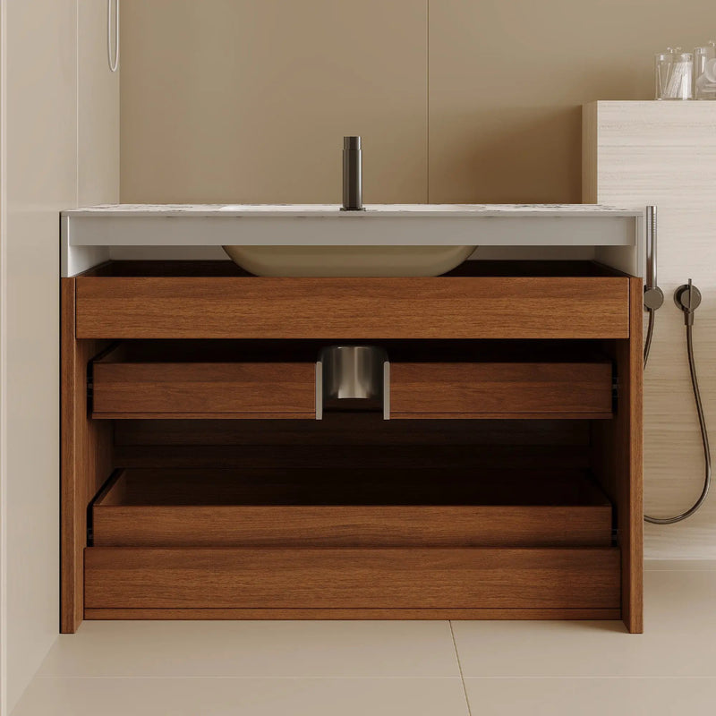 29.9" Modern Floating Bathroom Vanity with Faux Marble Top by HouseOfZazla