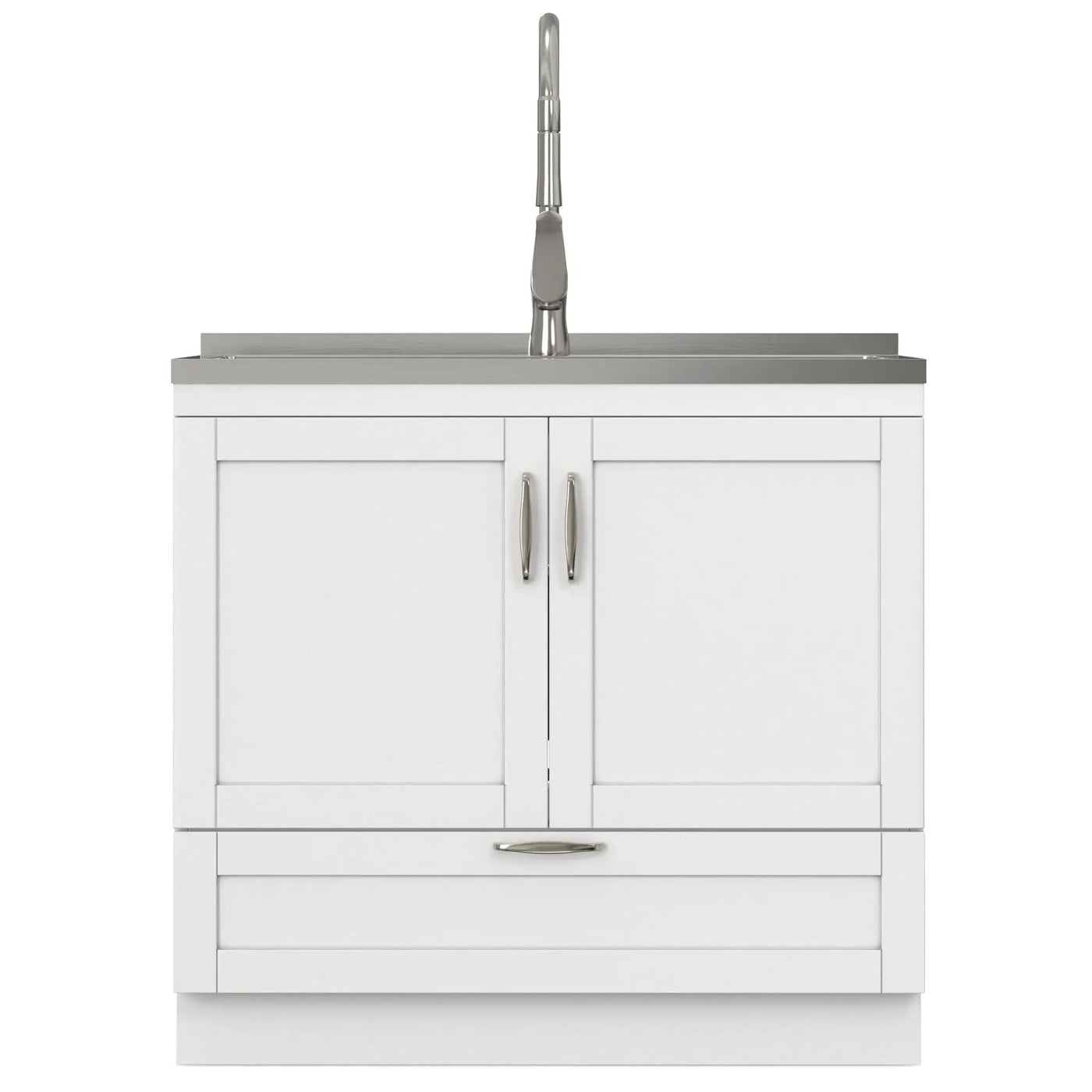 Reed - Deluxe Laundry Cabinet With Pull-Out Faucet And Stainless Steel Sink by HouseOfZazla