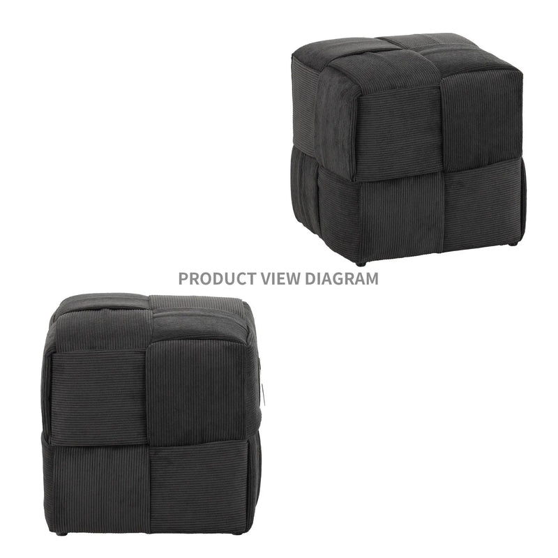 Modern Ottoman Foot Rest With Woven Design by Unique Piece Furniture