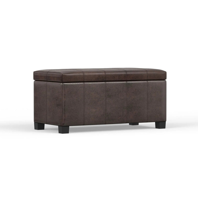 Dover - Storage Ottoman Bench - Distressed Brown by Unique Piece Furniture