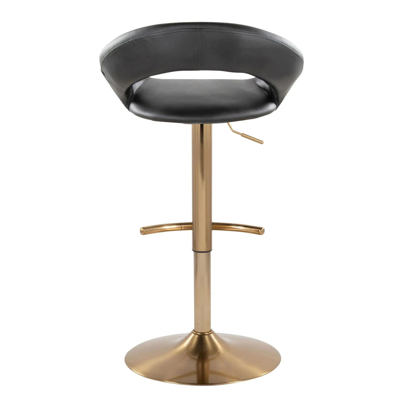 Posh - Contemporary / Glam Adjustable Barstool With Swivel With Rounded T Footrest (Set of 2) by HouseOfZazla