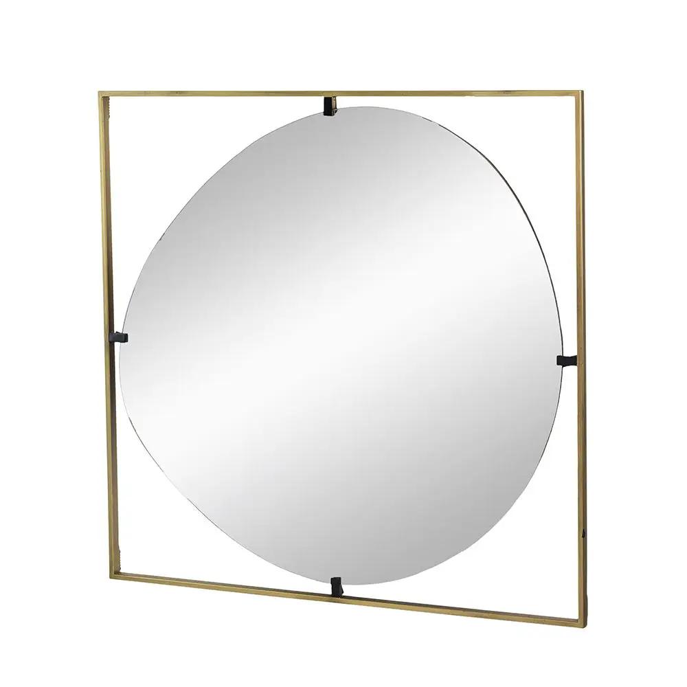 Poppy Mirror With Metal Frame Contemporary Design For Bathroom, Entryway Wall Decor by HouseOfZazla
