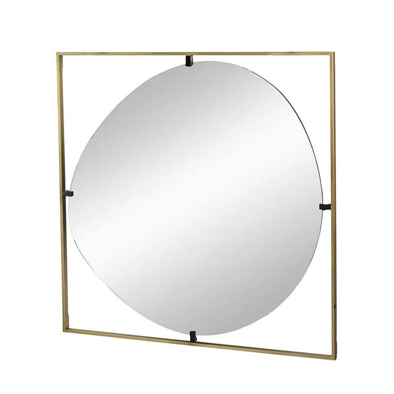 Poppy Mirror With Metal Frame Contemporary Design For Bathroom, Entryway Wall Decor by HouseOfZazla