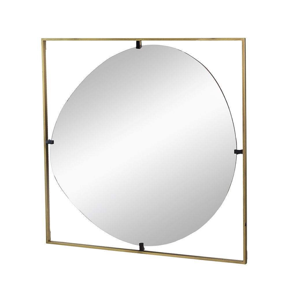 Gold Metal Frame Wall Mirror with Contemporary Design, photo 24 of 28