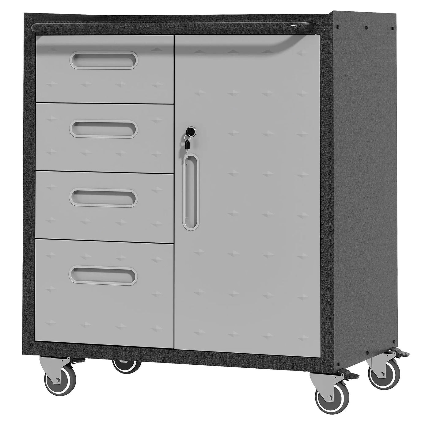 Sturdy Metal Tool Storage Cabinet With Wheels Durable Garage, Office & Home Organizer Steel by HouseOfZazla