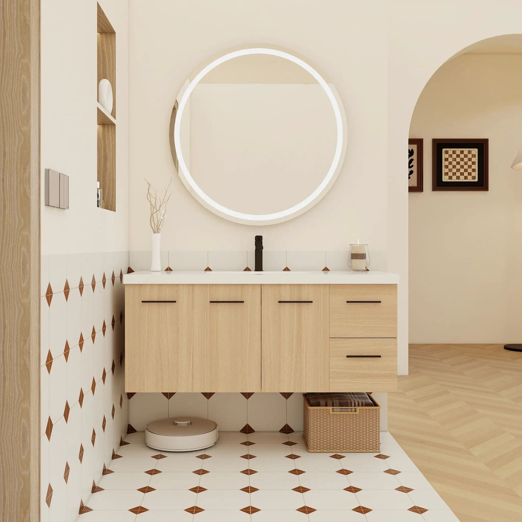 Floating Bathroom Vanity With Sink, Modular Cabinet by HouseOfZazla