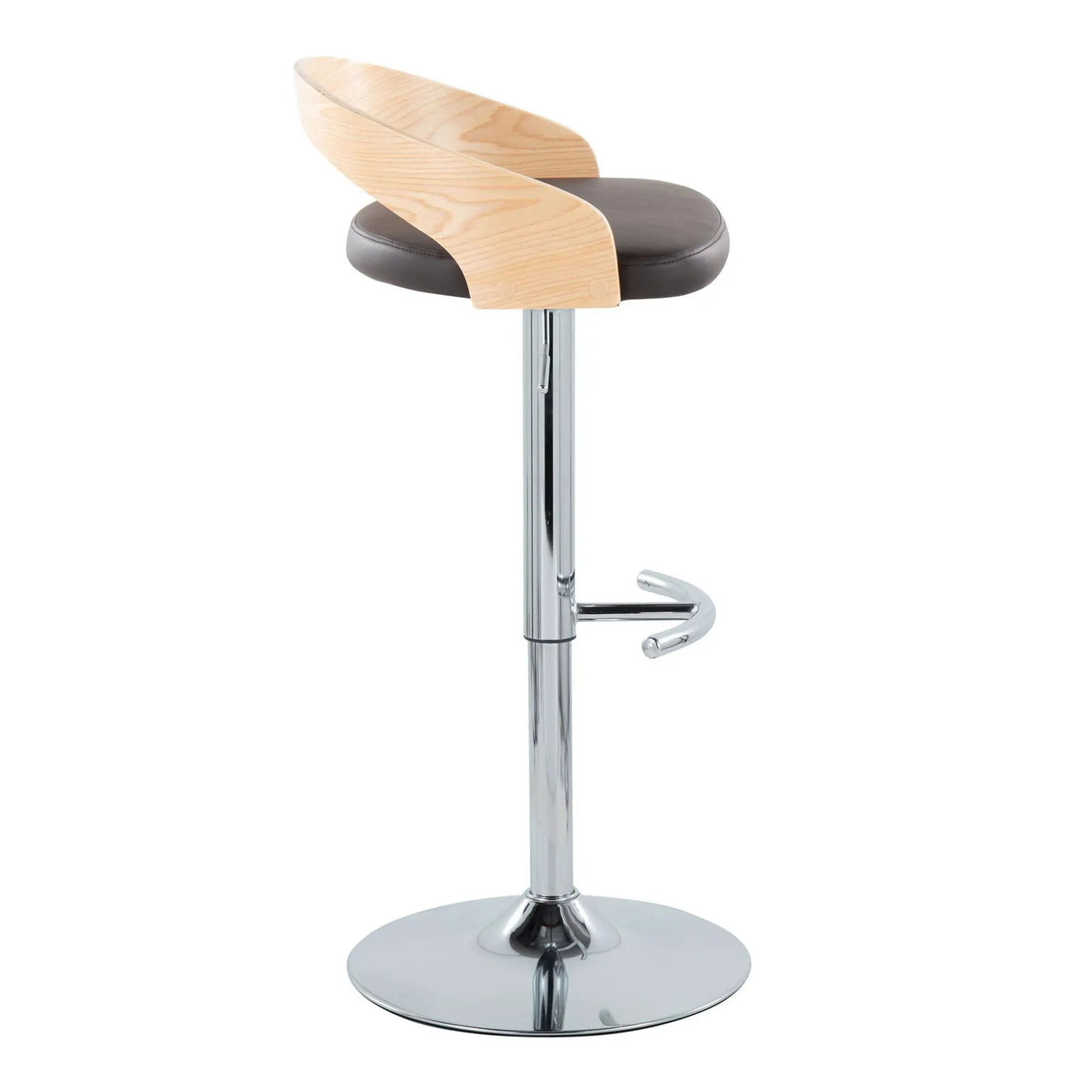 Grotto - Contemporary Adjustable Barstool, Swivel With Rounded T Footrest (Set of 2) by HouseOfZazla