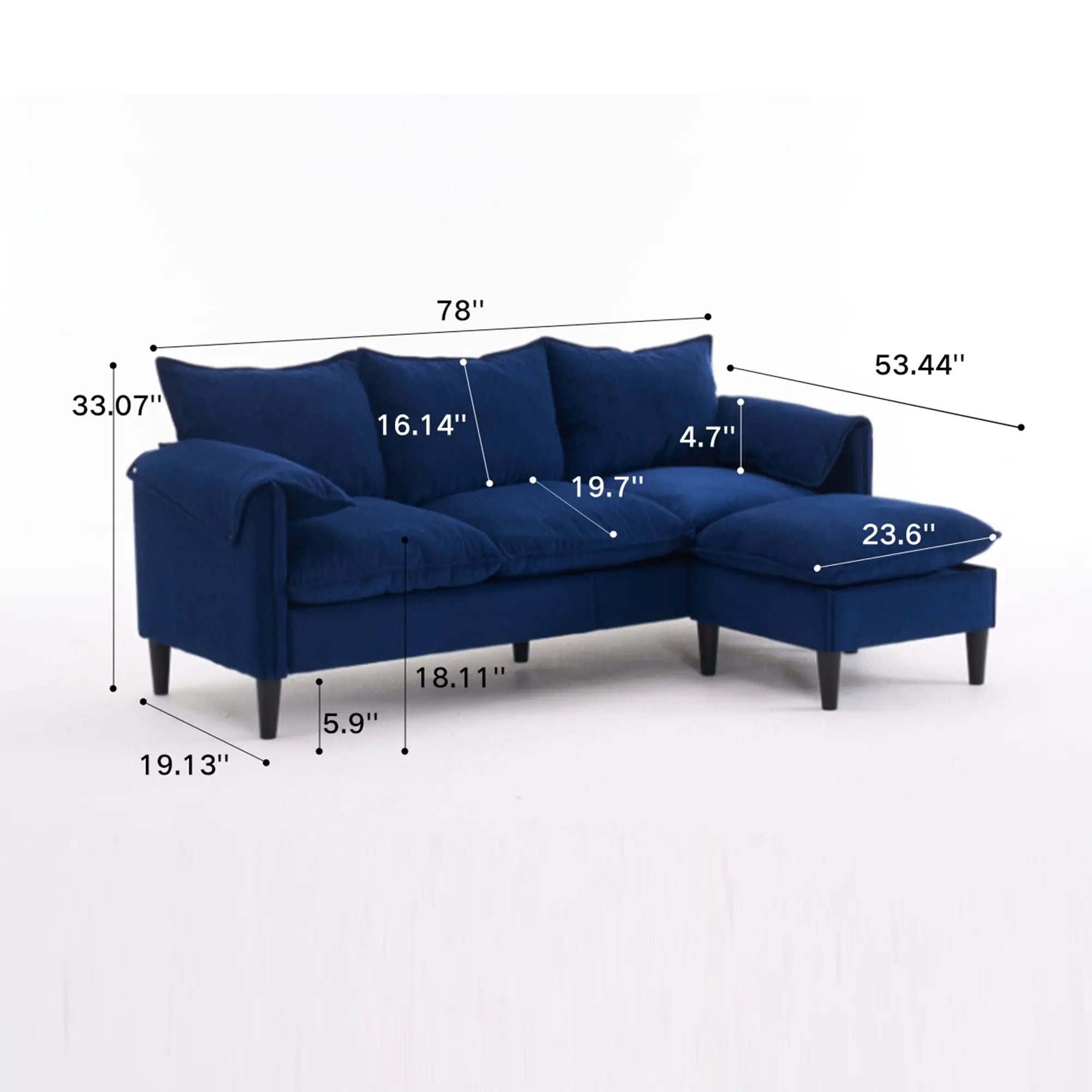 Convertible Combination Sofa With Footstools With Storage by HouseOfZazla