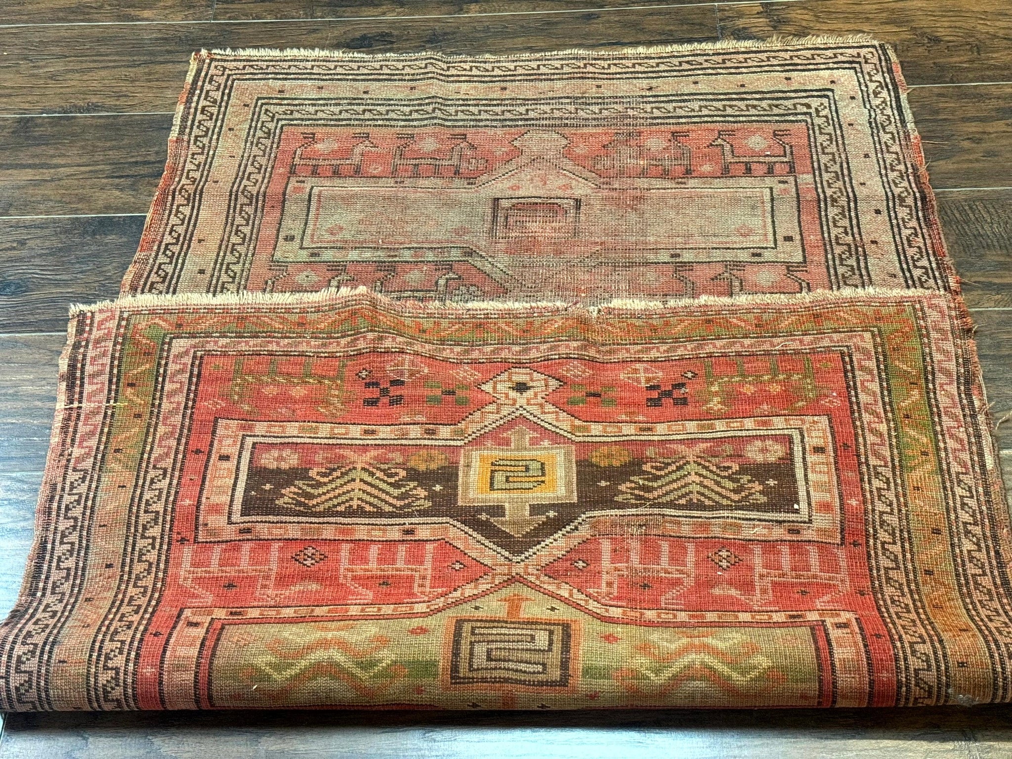 Antique Turkish Melas Rug 3x5, Geometric Carpet, 1920s Wool Rug, Bohemian Rug, Low Pile Rug, Tribal Rug by Jewel Rugs