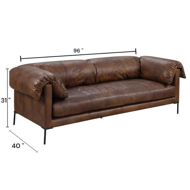 Jaron - Top Grain Leather Sofa - Mocha by Unique Piece Furniture