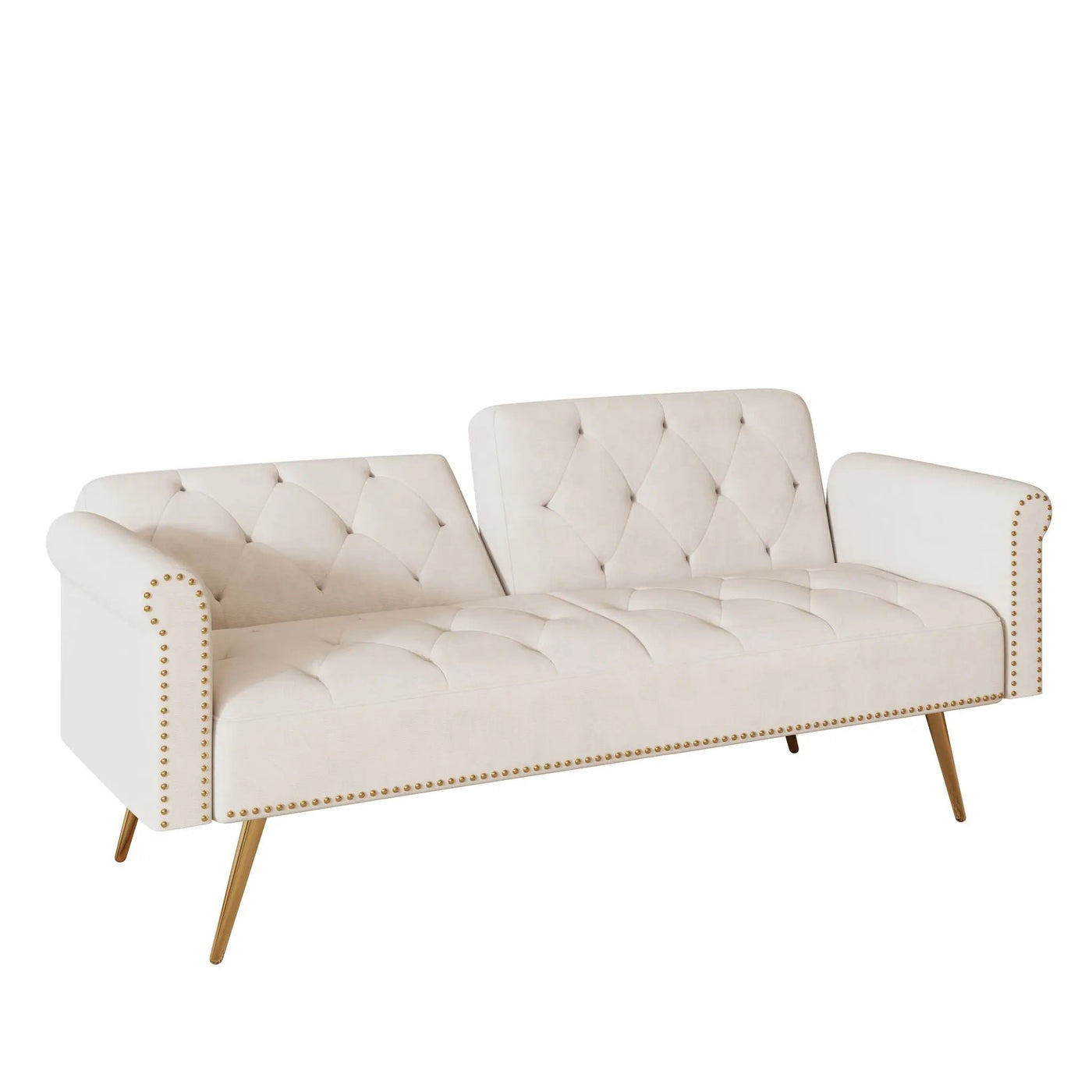 Luxurious Sofa Bed With Nail Head Trim And Matching Pillow by HouseOfZazla