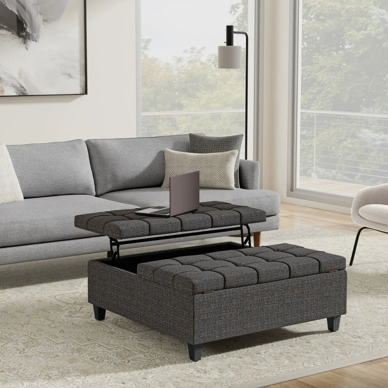 Harrison - Upholstered Coffee Table Storage Ottoman by Unique Piece Furniture