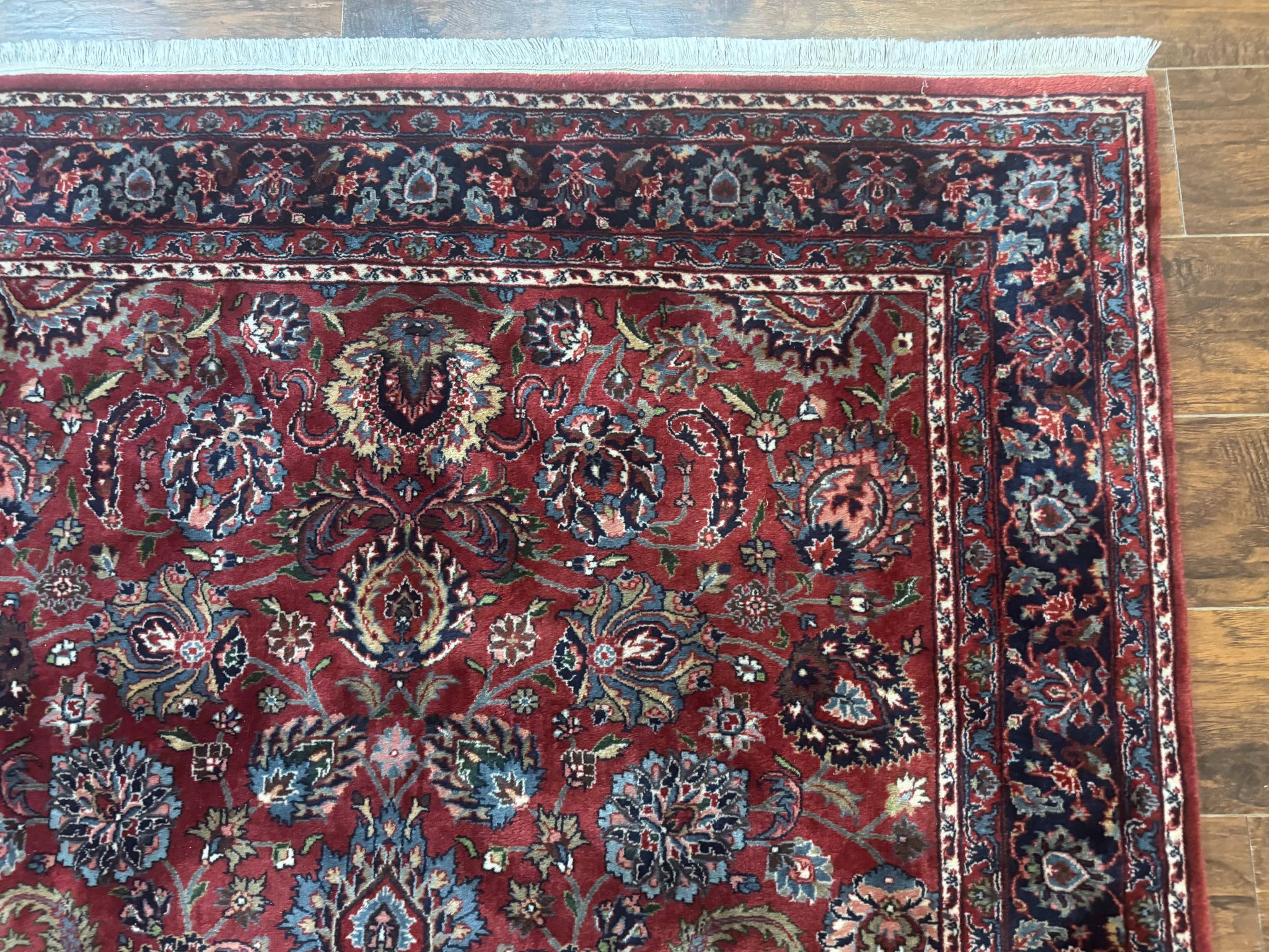 Indo Persian Rug 5x7, Vintage Traditional Floral Carpet, Burgundy and Navy Blue by Jewel Rugs