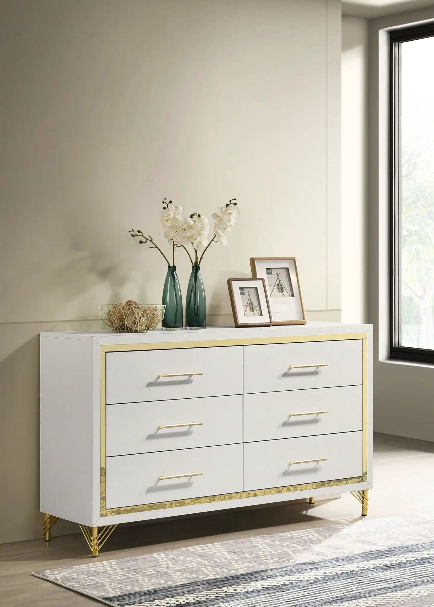 Lucia 6-drawer Dresser Cabinet White by Unique Piece Furniture