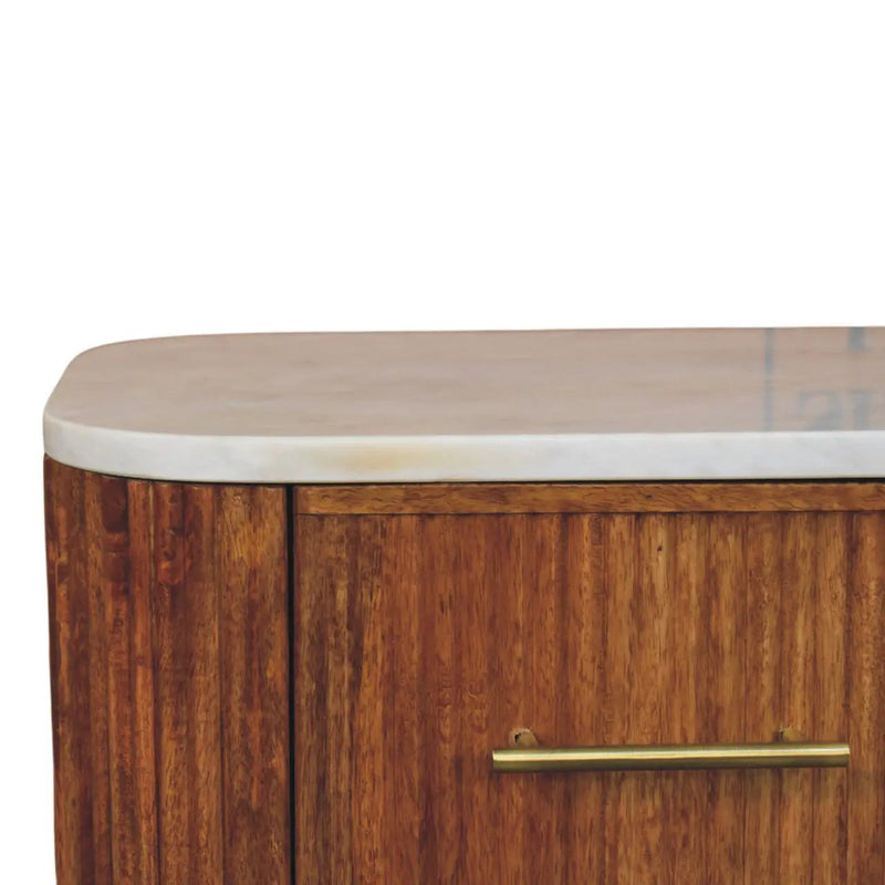 Artisan Furniture Solid Wood Aurora Marble Nightstand by HouseOfZazla