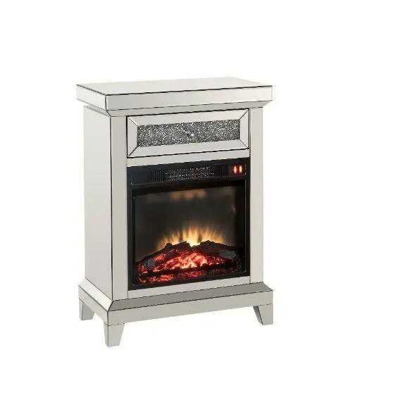Noralie - 24" Fireplace - Mirrored & Faux Diamonds by Unique Piece Furniture