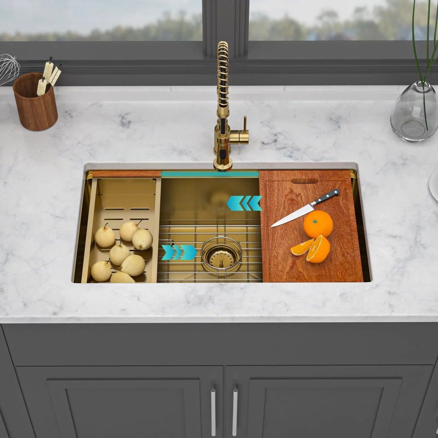 Stainless Steel Undermount Kitchen Sink With Workstation by HouseOfZazla