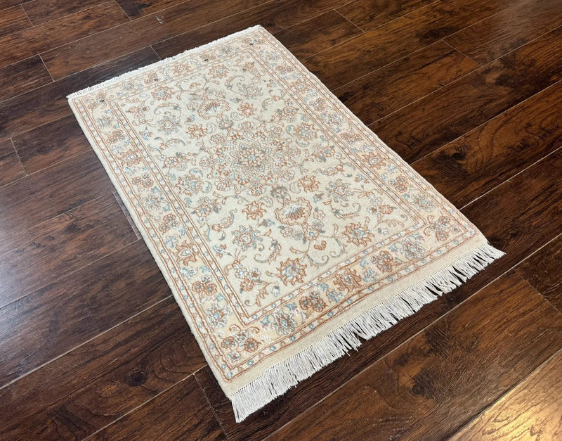 Small Persian Tabriz Rug 2.6 x 3.8, Vintage, Wool and Silk Highlights, Fine 225 KPSI by Jewel Rugs
