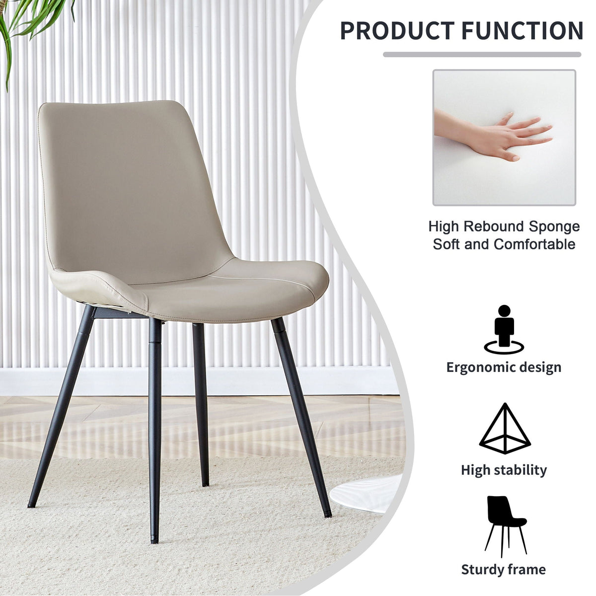 Modern Medieval Cushioned Chairs with Suede Backrest - Pearl Silver, White, or Gray, photo 39 of 40