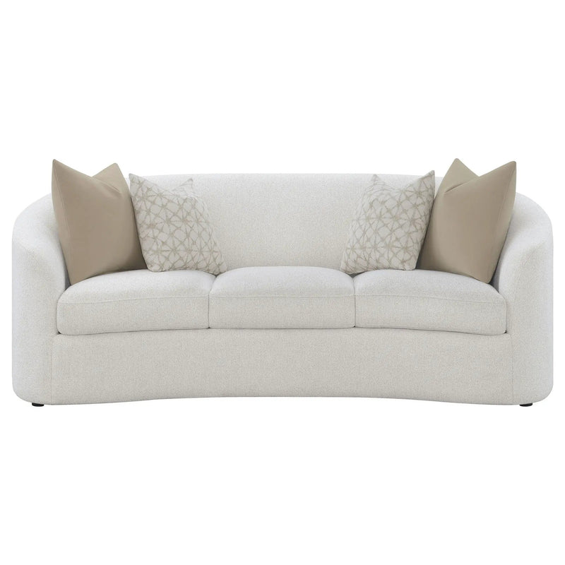 Rainn Boucle Upholstered Sloped Arm Sofa Latte by Unique Piece Furniture