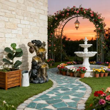 Resin Bear and Beehive 3 Tier Outdoor Fountain 22 Inch, photo 2 of 8