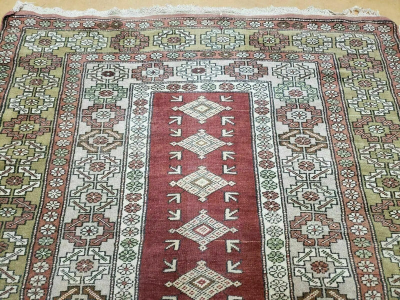 4' X 8' Antique Handmade Turkish Melas Oushak Wool Rug by Jewel Rugs