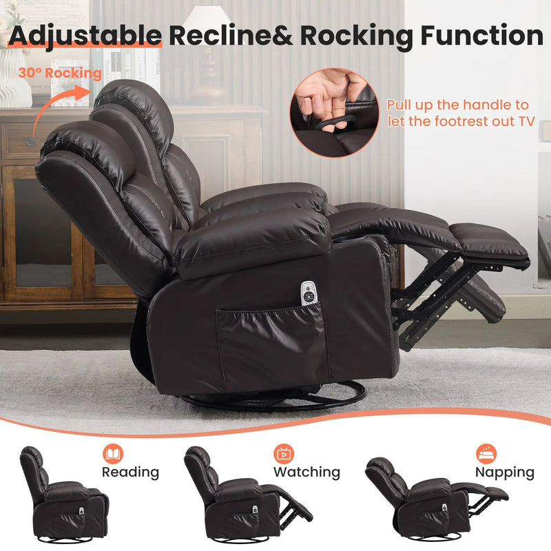 360° Swivel Rocker Recliner for Adults by HouseOfZazla