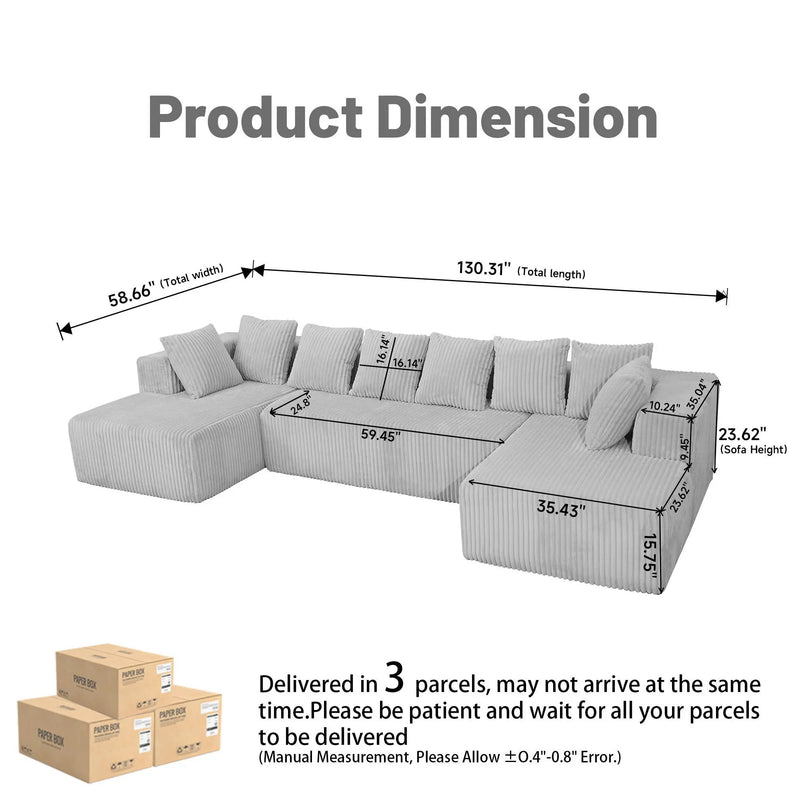Modular U Shaped Sectional Sofa by HouseOfZazla