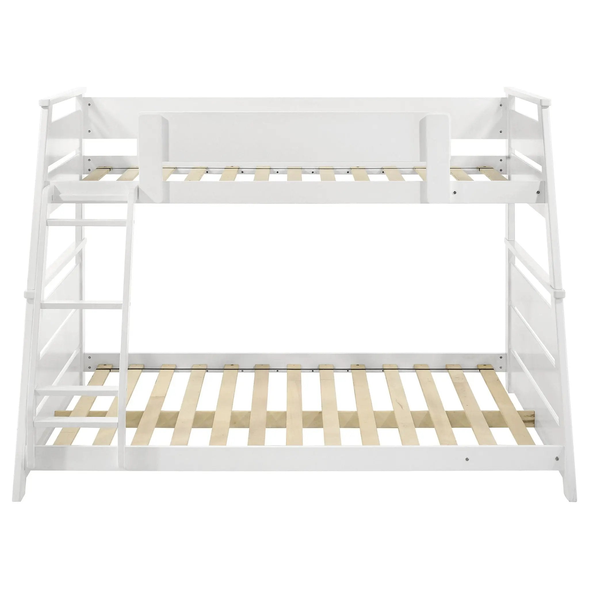 Holden Wood Veneer Twin Over Full Bunk Bed White by Unique Piece Furniture