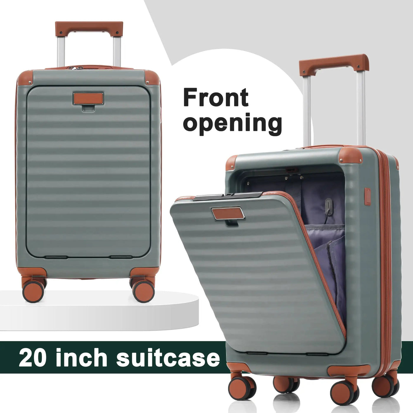 Deluxe 5-Piece Hard-Side Luggage Set with USB and TSA Locks by HouseOfZazla