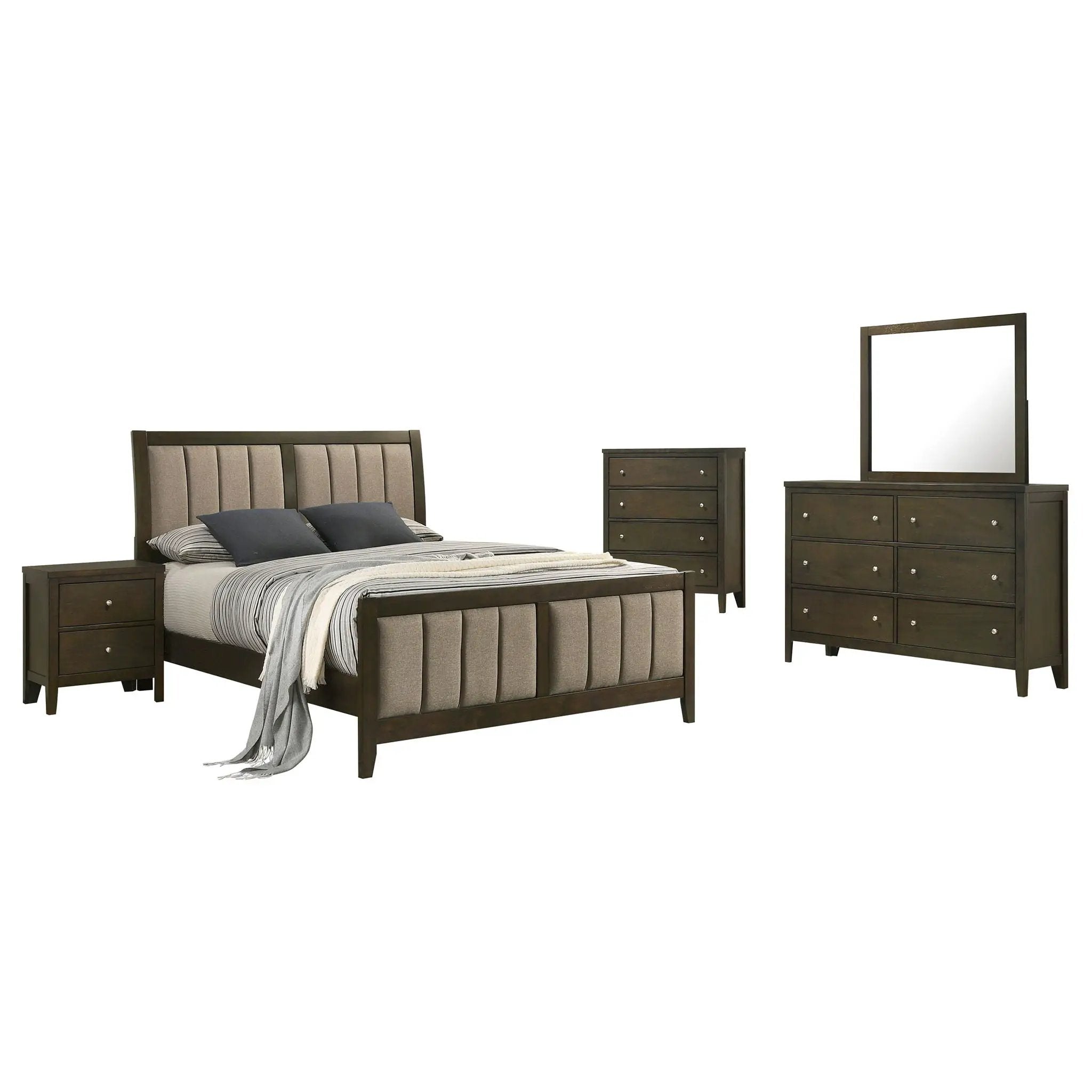 Wilkes 5-piece Full Bedroom Set Dark Cocoa by Unique Piece Furniture