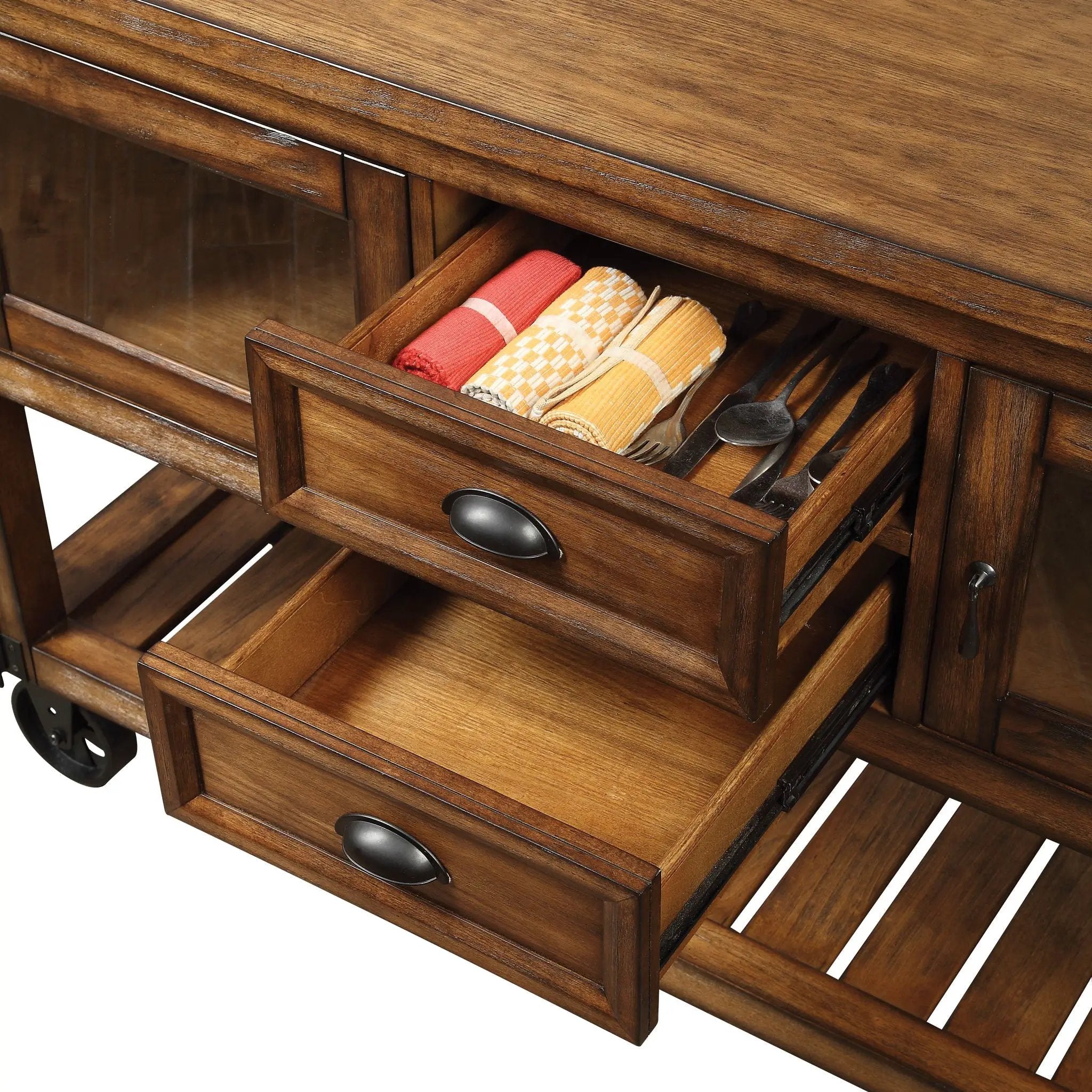 Kadri - Kitchen Cart - Distressed Chestnut by HouseOfZazla