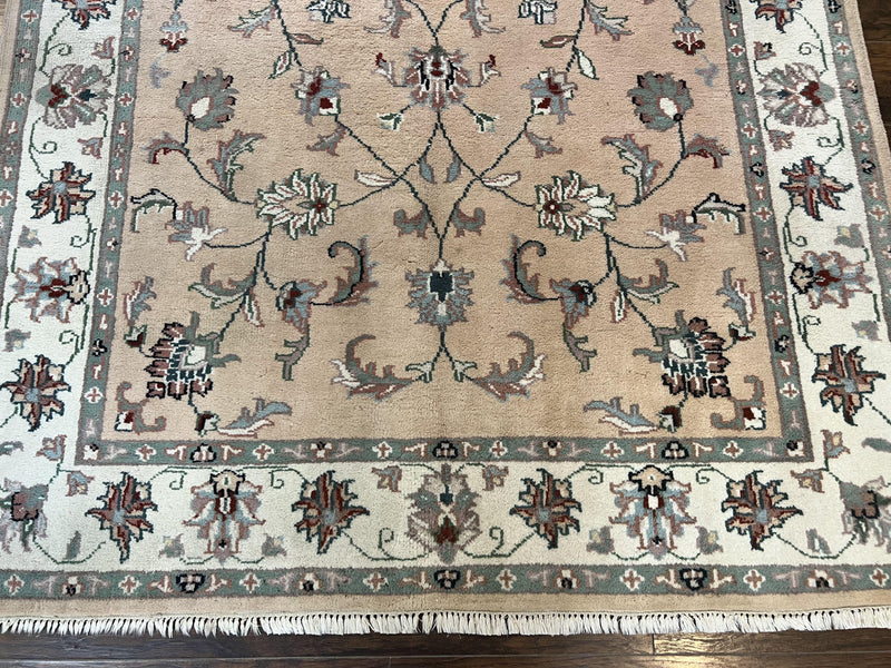 Indo Persian Rug 6x9, Handmade Vintage Wool Carpet, Floral Allover by Jewel Rugs