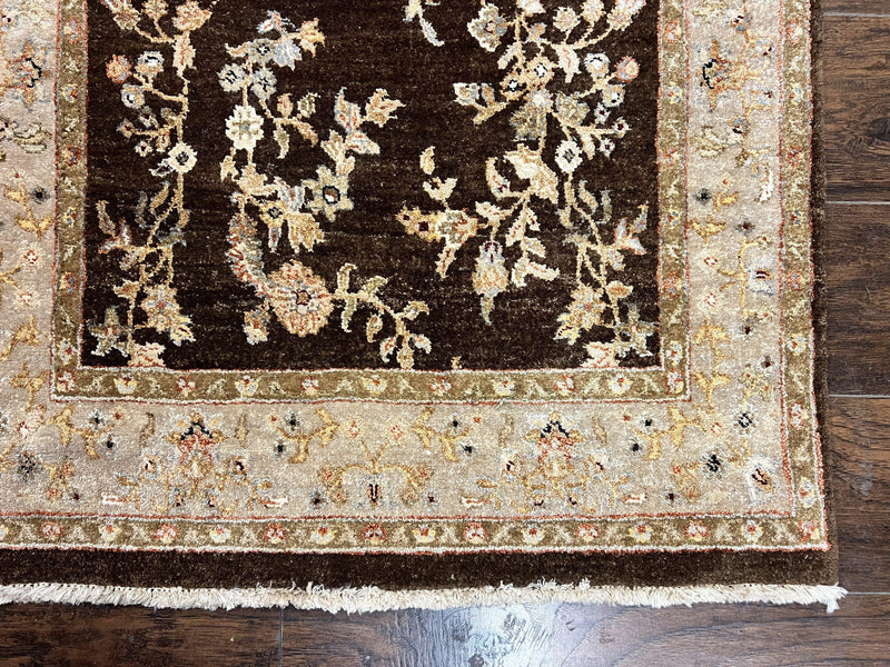 Peshawar Runner Rug 3 x 20, Wool Hand Knotted Vintage Pakistani Carpet, Brown & Taupe, Chobi Mahal Floral Rug, Extra Long Hallway Runner by Jewel Rugs