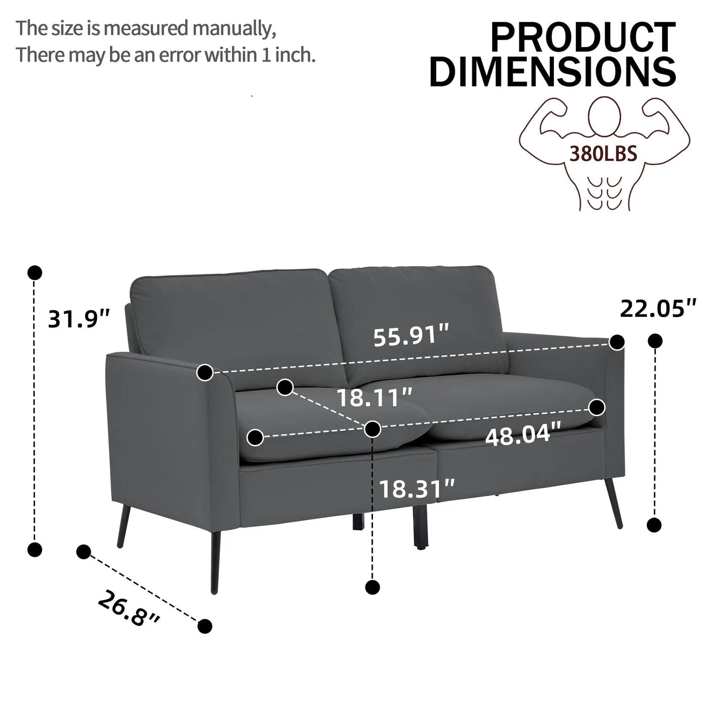 Upholstered Loveseat, For Living Room by HouseOfZazla