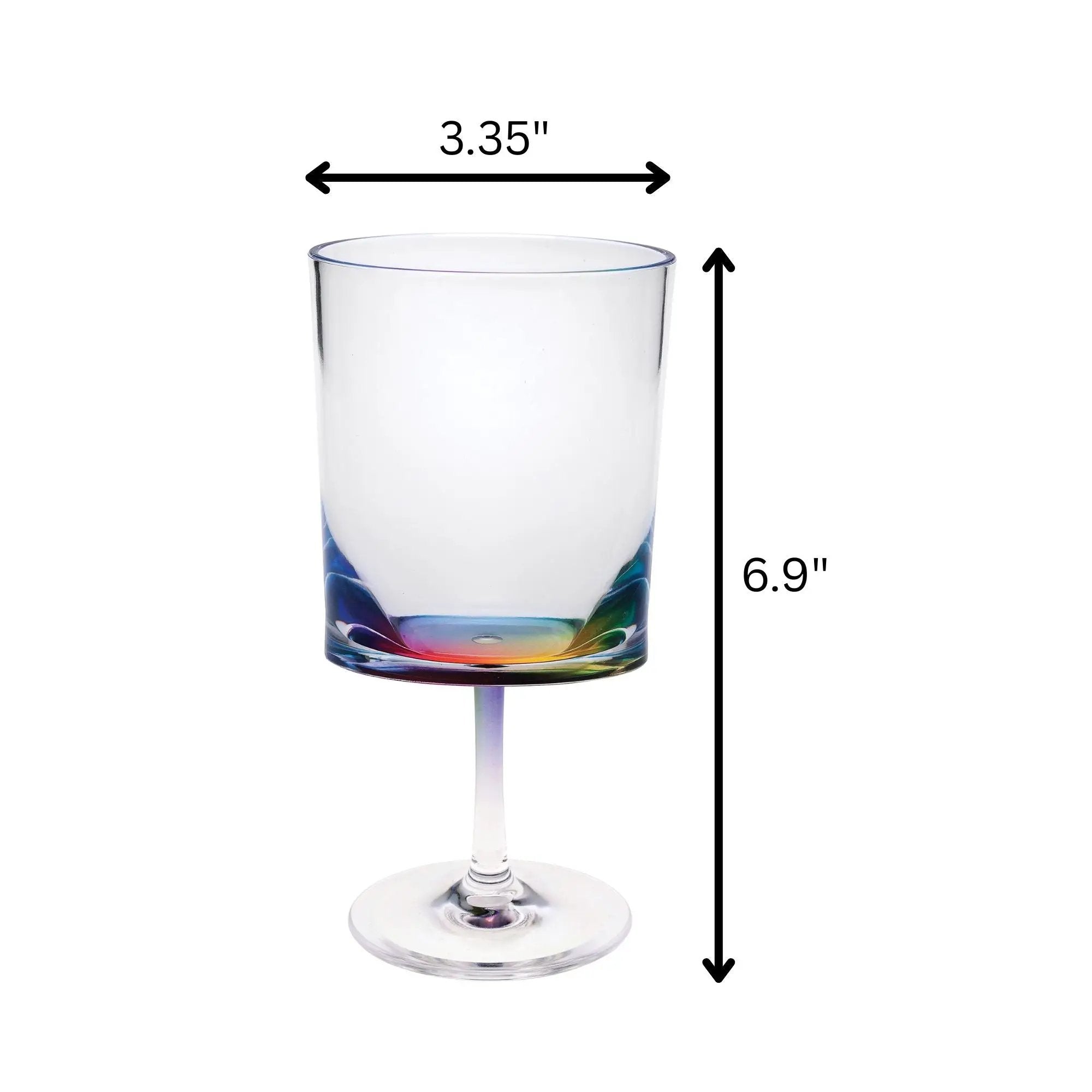 Halo Leadingware Oval Plastic Wine Glasses (Set of 4), Unbreakable Bpa Free Acrylic, 12Oz - Clear by HouseOfZazla