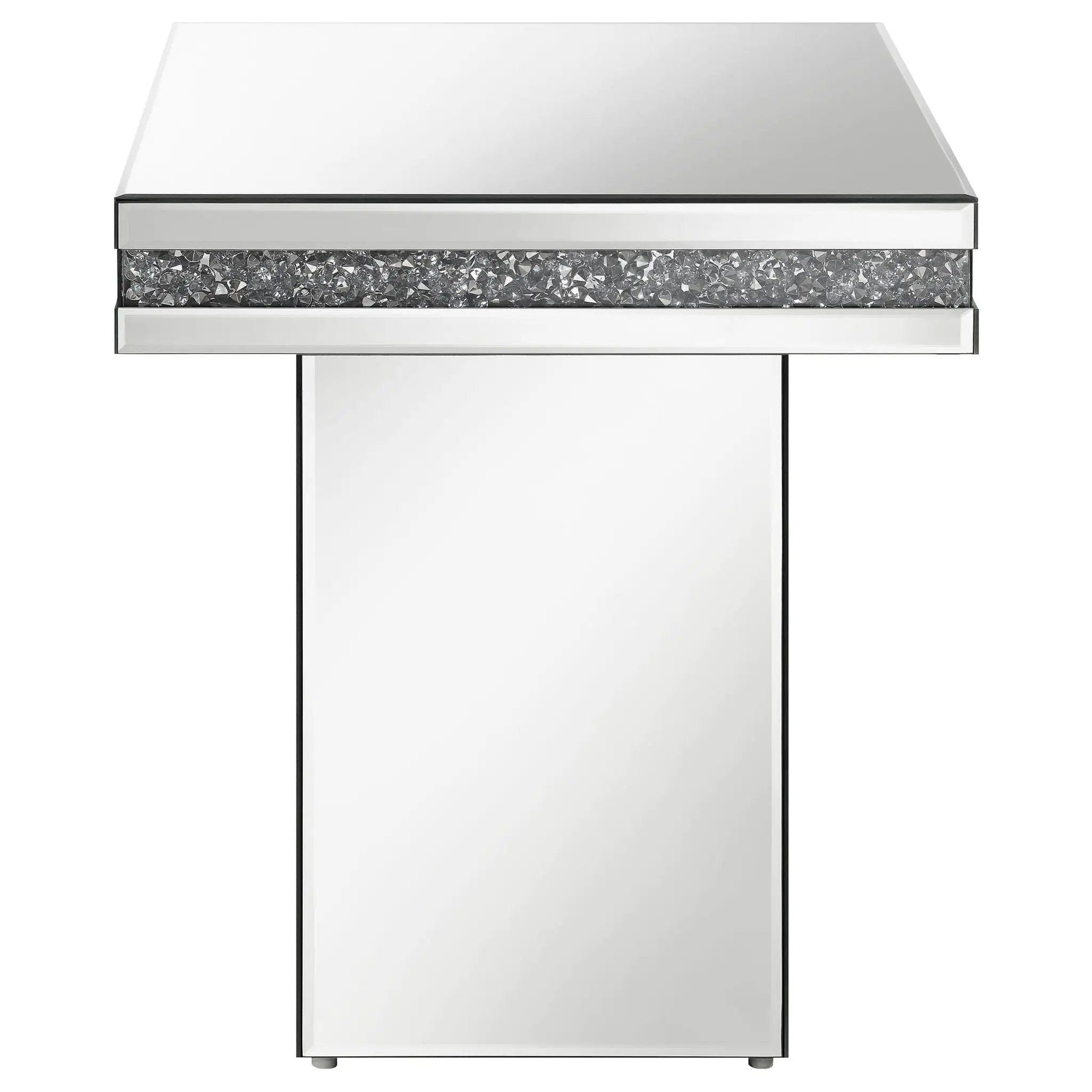 Elora Square Mirrored Accent Side Table Silver by Unique Piece Furniture