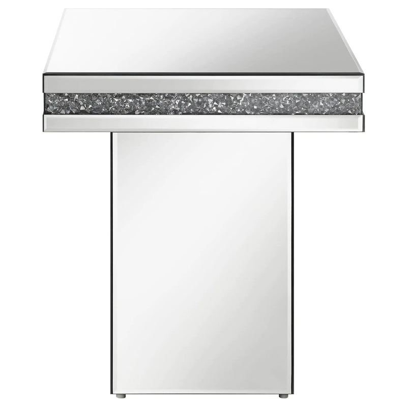 Elora Square Mirrored Accent Side Table Silver by Unique Piece Furniture