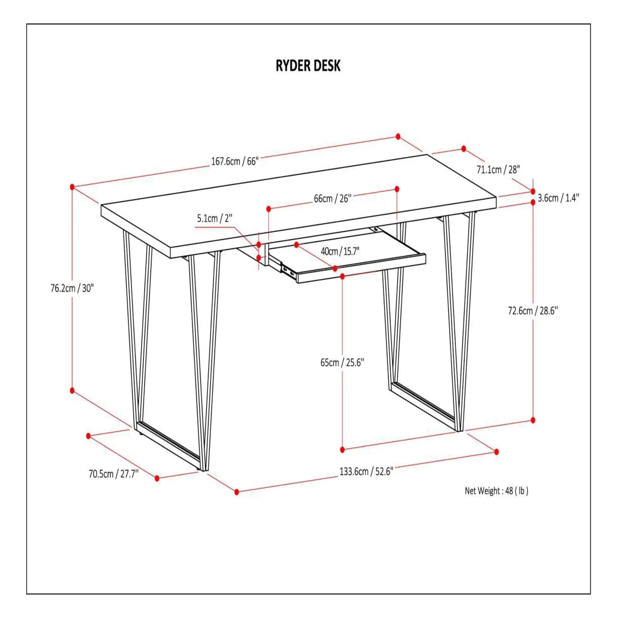 Ryder - Desk - Natural Aged Brown by Unique Piece Furniture