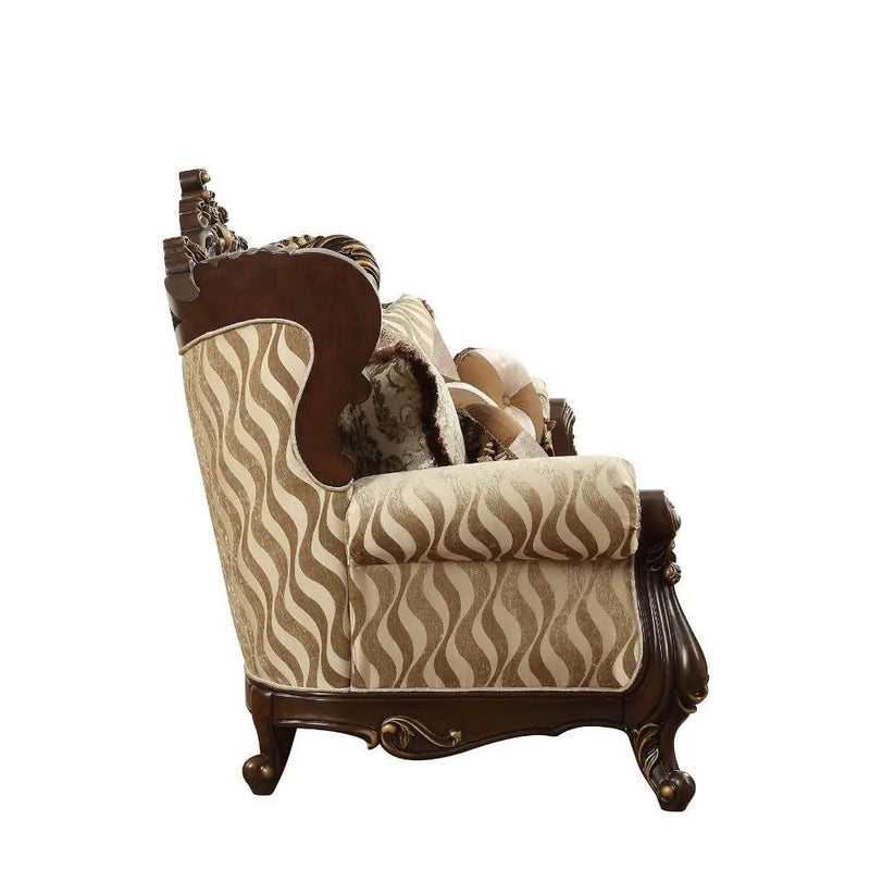 Shalisa - Sofa With 7 Pillows (Same Lv01585) - Fabric & Walnut by Unique Piece Furniture
