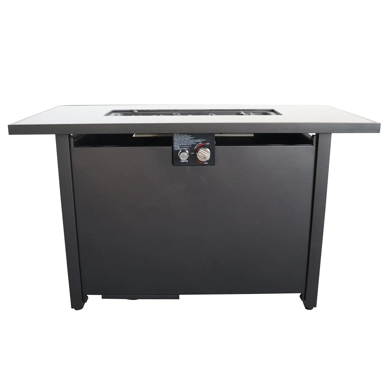Outdoor Fire Pit Table With Lid - Black by Unique Piece Furniture