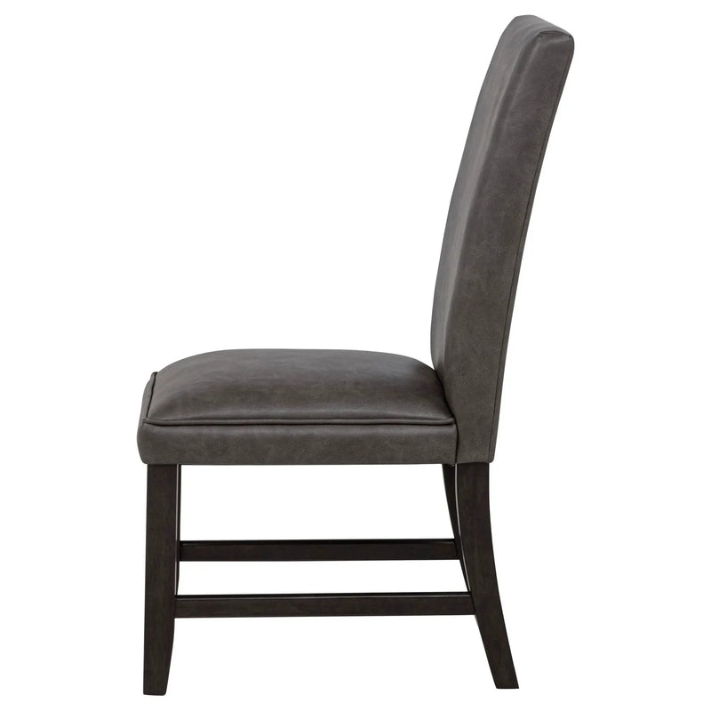 Averill Faux Leather Upholstered Dining Side Chair Dark Grey (Set of 2) by Unique Piece Furniture