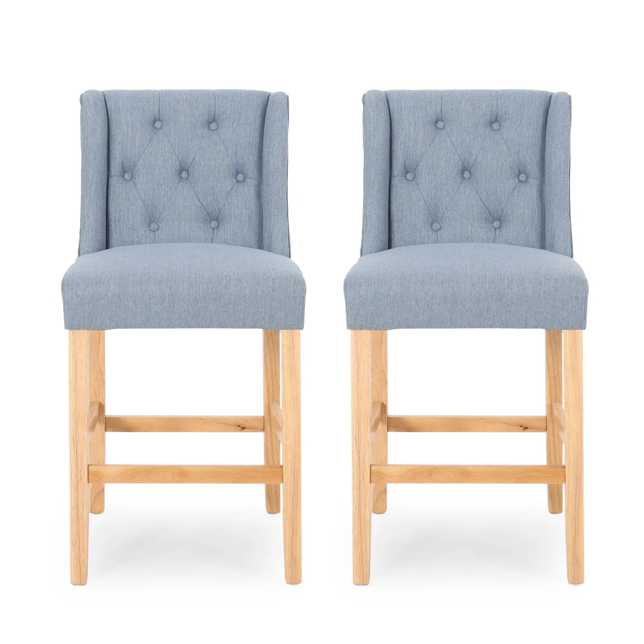 Vienna Contemporary Fabric Tufted & Wingback Counter Stools (Set of 2) by HouseOfZazla